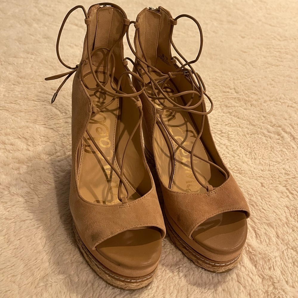 Sam Edelman lace up wedges
